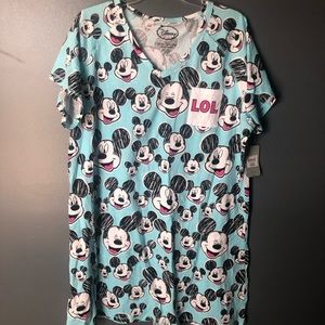 NWT Disney Mickey Mouse Cotton Nightgown 2X/3X